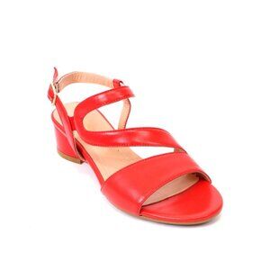 Vernissage 5353 Red Leather Heel Slingback Sandals Shoes